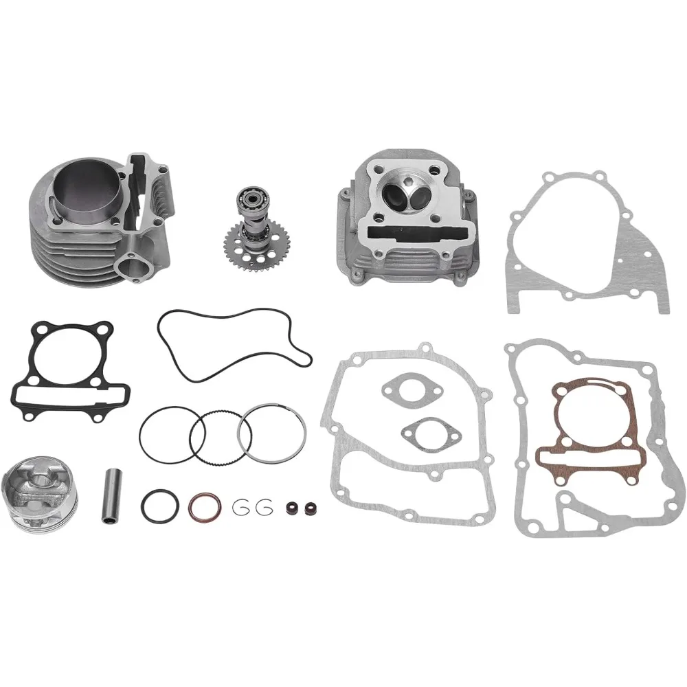 

61mm GY6 150cc Cylinder Kit - Steel Sandblasting, Upgraded to 170cc/180cc Displacement, Direct Replacement for Air Cooled Engine