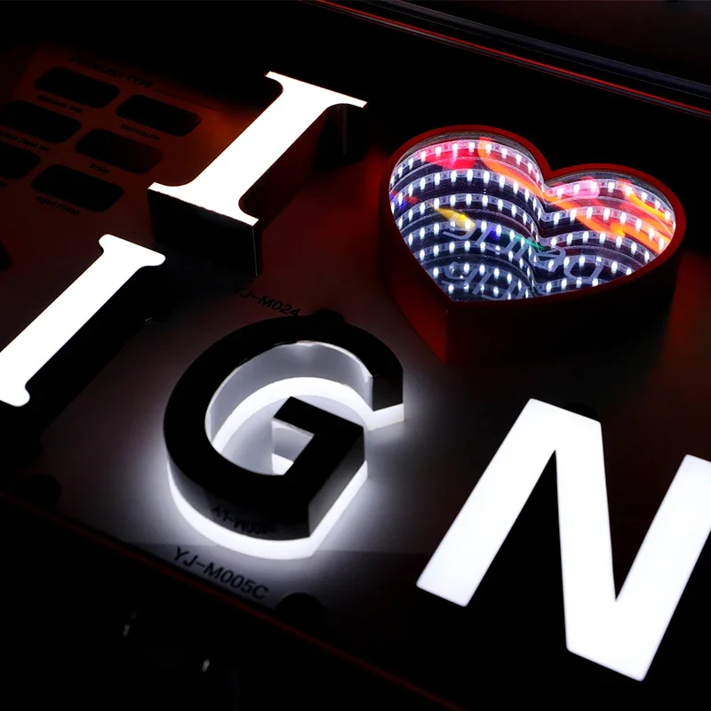 

LED Sign Sample Kit 3d Letter Sign with Metal and Acrylic Multi-Type Sample Box for Advertising