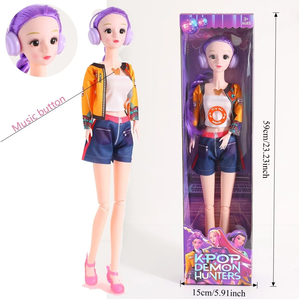 

K-pop Demon Hunters 59cm Oversized Musical Dolls | Articulated Moving yes Rumi Mira Zoey PlasticPrincess DlY Gifts