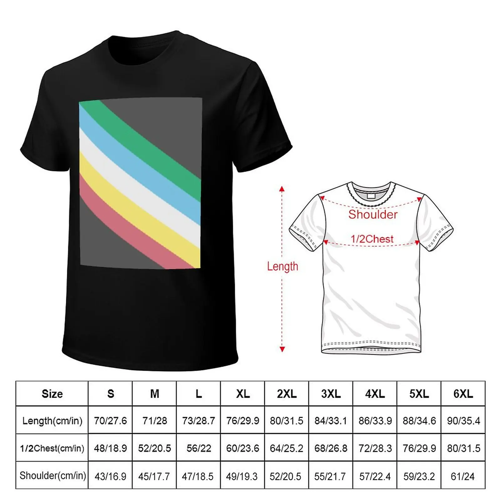 Disability Pride Flag T-Shirt t shirts for man slim fit T-Shirt