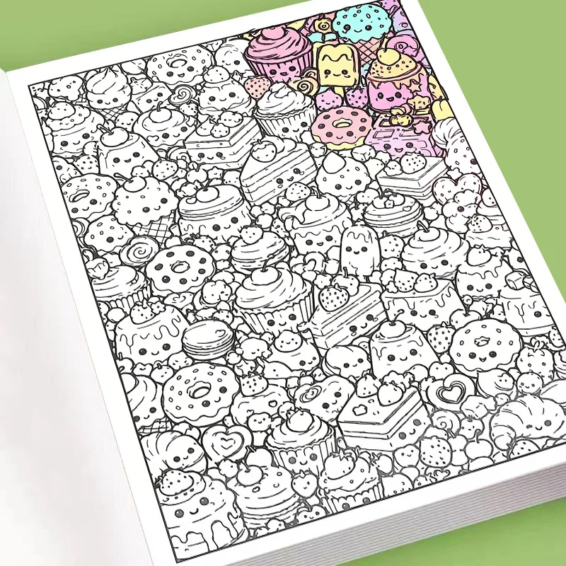 Adult & Teen Trace and Color Doodle Workbook, Cute Cartoon Character Tracing Coloring Sheets,to Improve Concentration