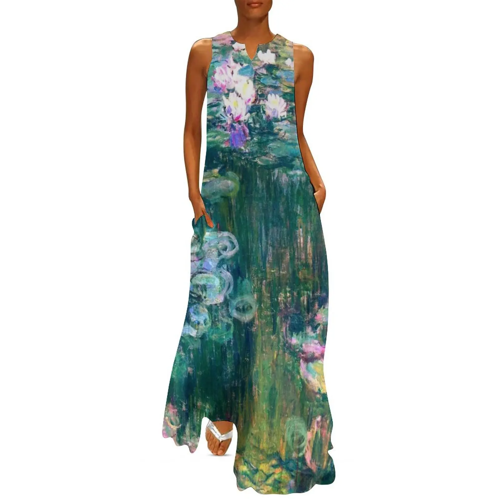 

Water Lilies monet Long Dress cute dress Party dresses for women chic and elegant evening dress