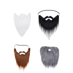 Santa Beard Christmas Costume Accessory Novelty Dwarf Gnome Beard Fake Mustaches for Teens Boys Girls Adults Stage Performance