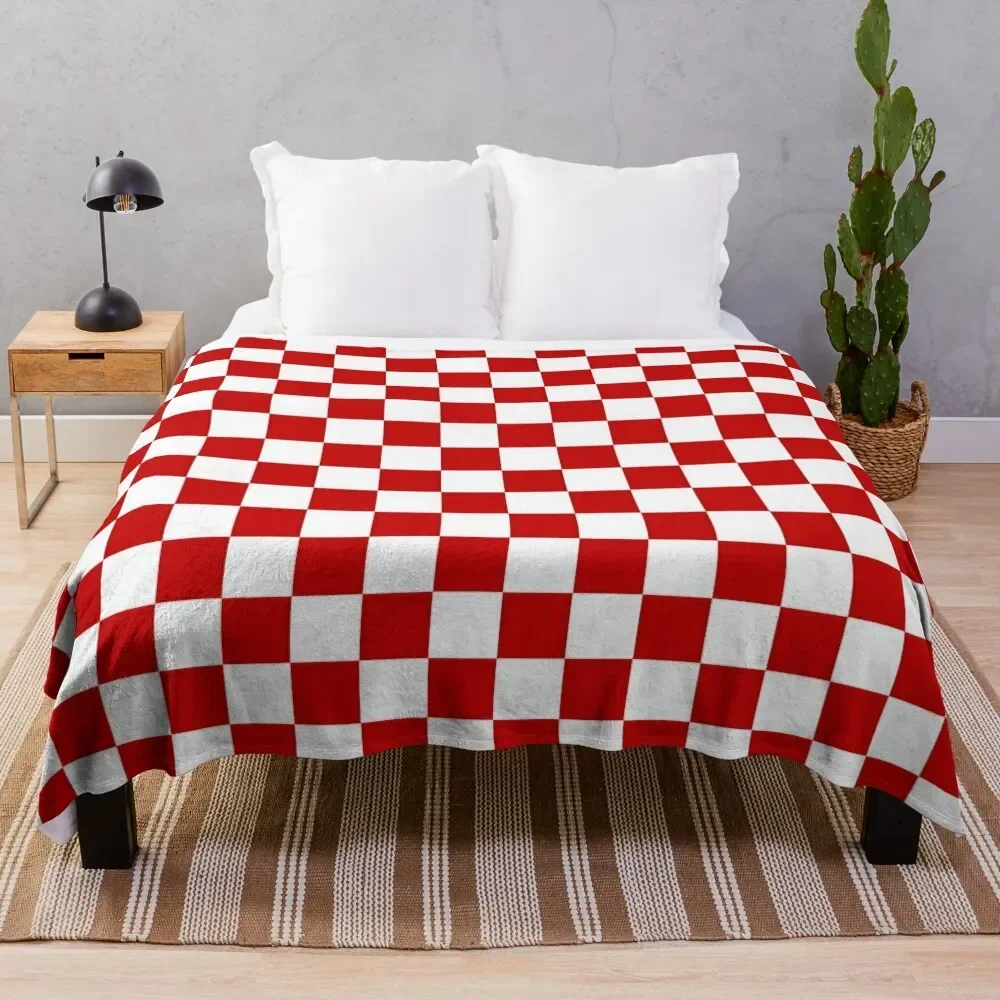 

Cherry Red And White Checkerboard Pattern Throw Blanket Blankets For Bed Blankets For Baby Luxury Brand Luxury St Blankets