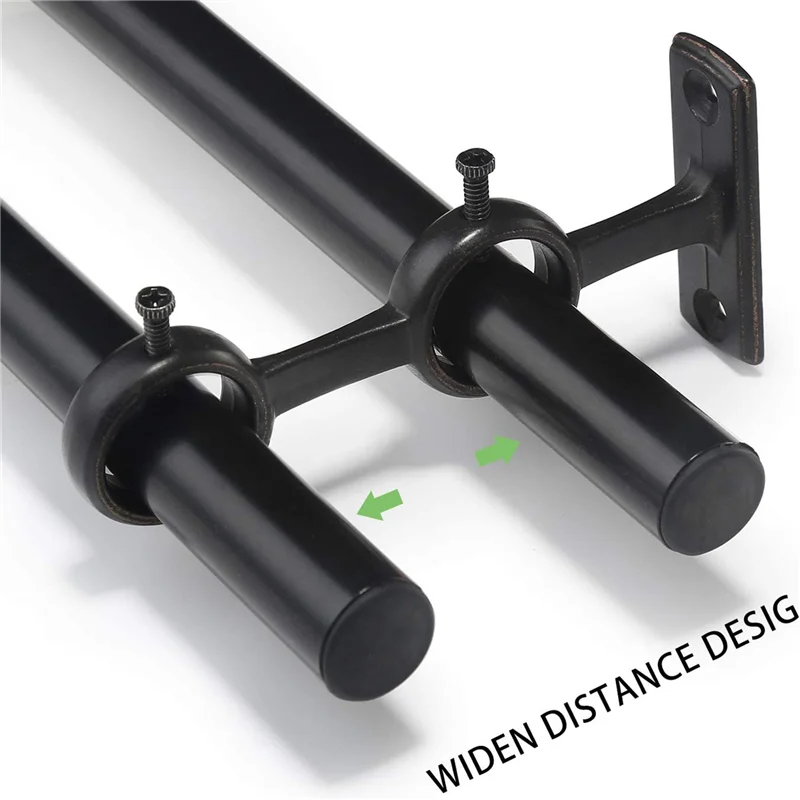 

AA49 Curtain Rod Bracket, 15Pcs Double Curtain Rod Holder, Double Rod Brackets Hooks For Living Room Bedroom Curtain Rods