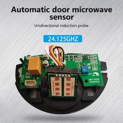 Sensor de Movimento Microondas com Fio, Detector de Radar para Porta Automática, Elevador, Empresa, Supermercado, Aeroporto, Preto, Prata, 24,125 GHz