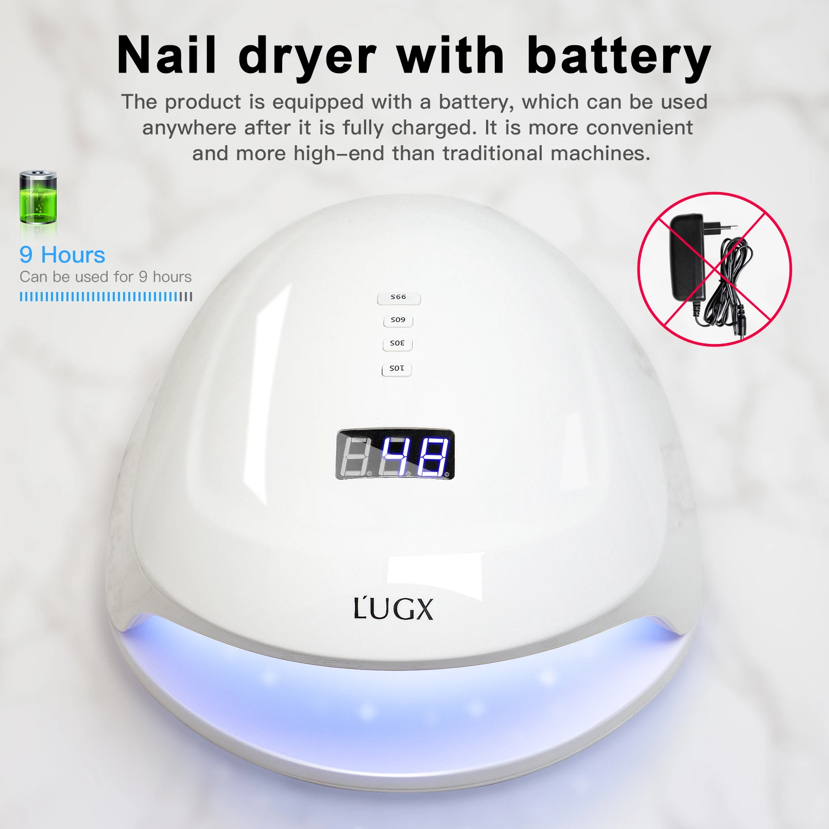 Private Label Nail Equipment Portable Wireless Nail Dryer Curing Uv Led Light Cordless Rechargeable Nail Uv Lamp