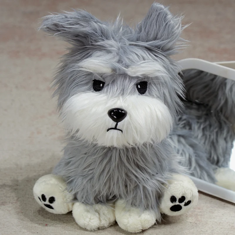 

Soft Schnauzer Dog Pillow Lifelike Pet Cushion for Bed Sofa Office Decor Non-Slip Bottom Machine Washable Gift
