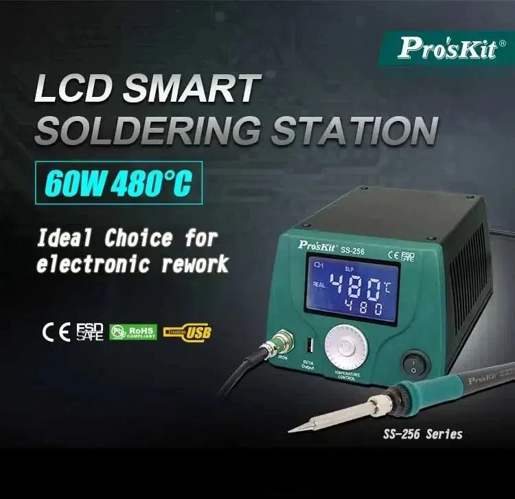 

Pro'sKit SS-256H LCD Smart Temperature Control Soldering Station Digital Display Soldering Station