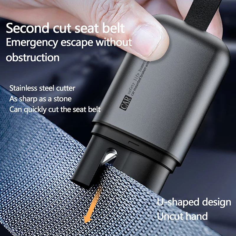 2 In 1 Auto Safety Hammer Car Glass Window Emergency Breaker Cut High Hardness The Seat Belt Tungsten Steel Rescue Tool