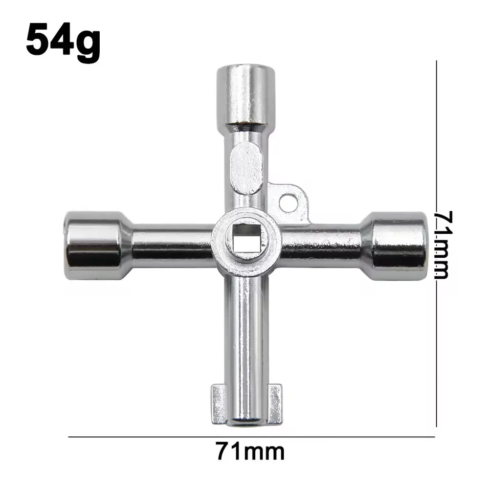 Multifunctional 4-in-1 Cross Portable Silver Hand Screwdriver DIY Socket Screwdriver Head Combination