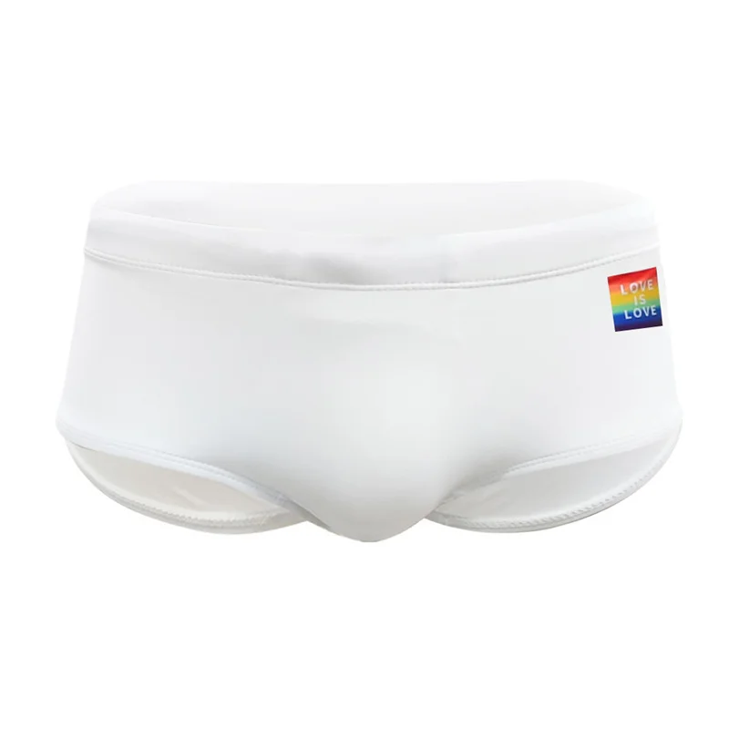 Men's Boxers Bathing Trunks Swimming Shorts with Cup Comfortable Close-fitting Beachwear Swim Pants