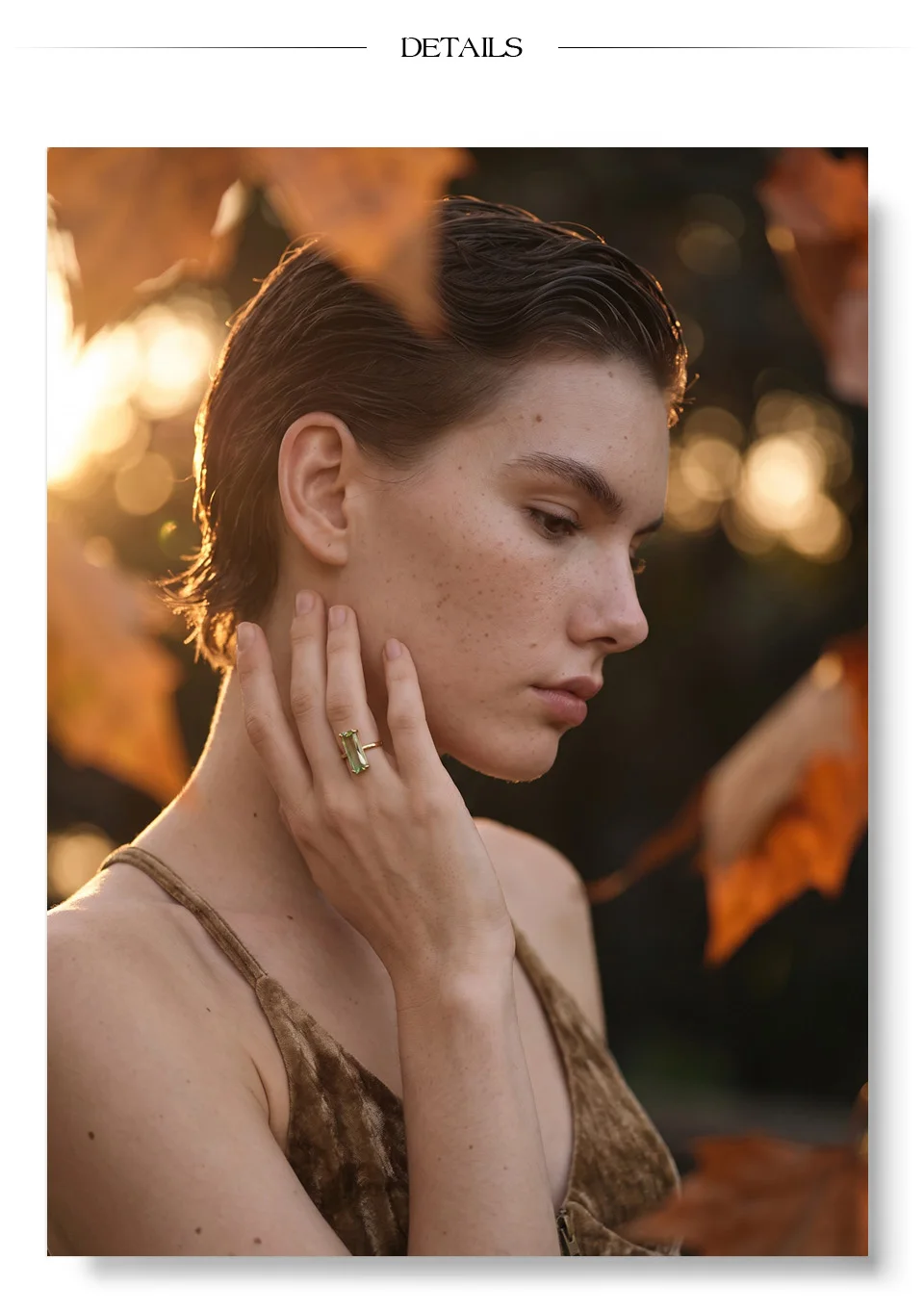 Yhpup Neuer Weiß-Grün-Blauer Rechteckiger Zirkonia Verstellbarer Ring, Eleganter Beliebter Zarter Goldfarbener Fingerschmuck – Detail 5