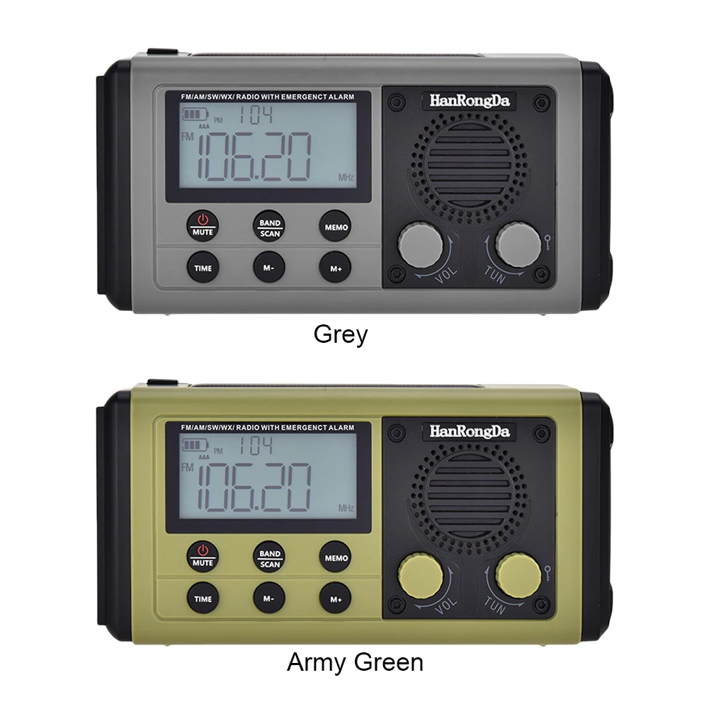 手回し緊急ラジオ 太陽光発電ラジオ 多機能懐中電灯 & SOS アラーム 屋外屋内緊急用ソーラーラジオ