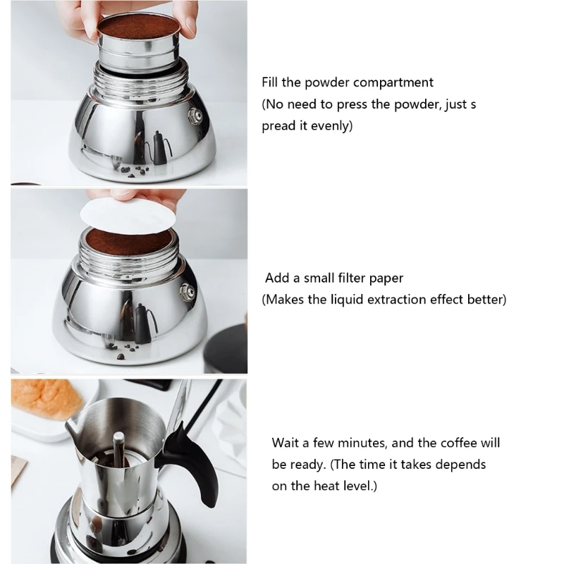

Rustproof Coffee Pots Stovetop Espressos Brewing 4 Servings Coffee Pots For Daily Use