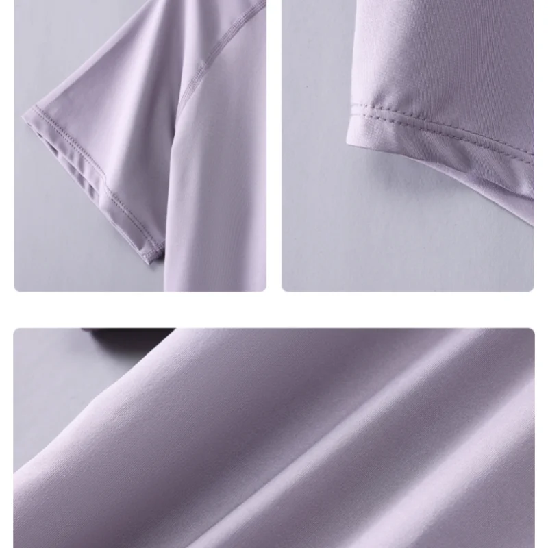 DRUR ผู้หญิงกีฬาเสื้อยืดแขนสั้นด่วนแห้งหลวมเสื้อหญิงฤดูร้อนฟิตเนสเสื้อกันหนาว Running GYM Tops ใหม่