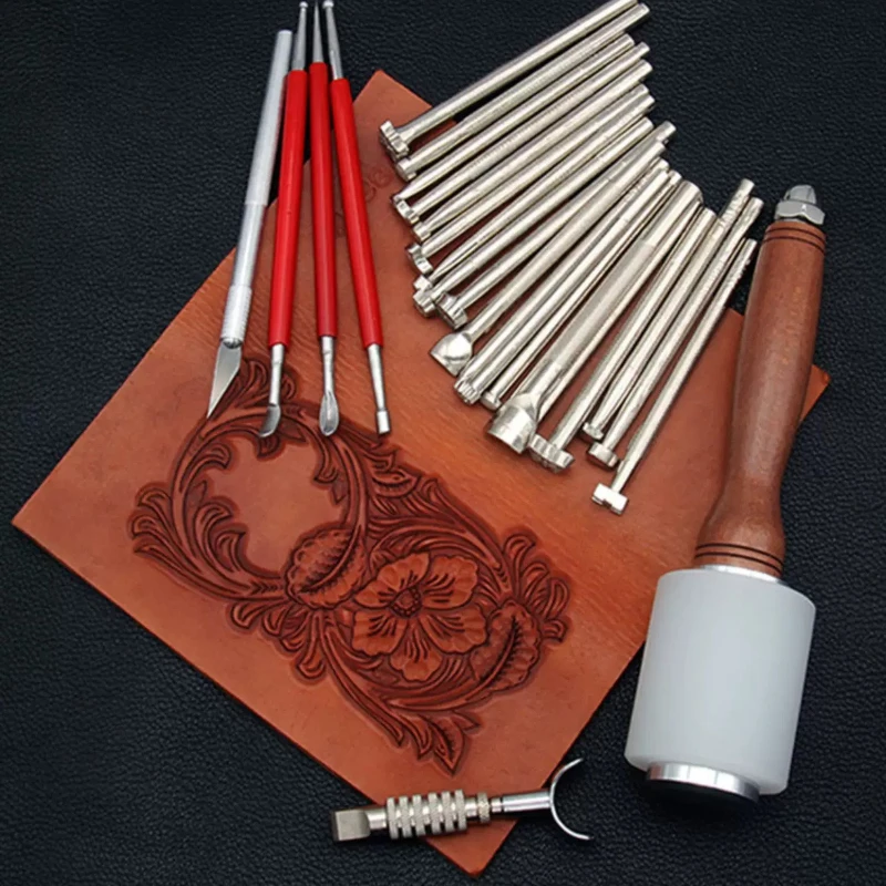 Swivel Knife Tool - Leder-Stempel- und Schnitzwerkzeug-Set, Rotierendes Schwenkmesser für
