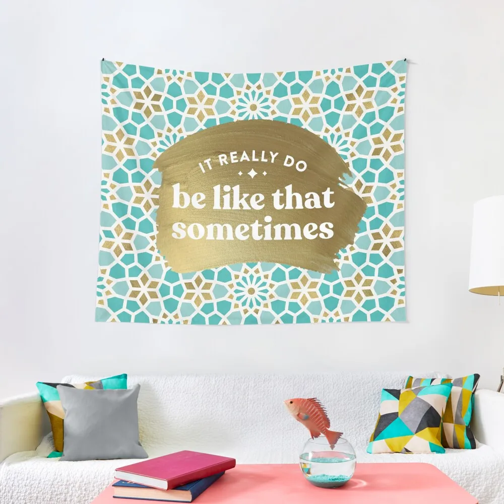 Het is echt zoals dat soms zijn – Mint & Gold Palette Tapestry Room Esthetisch Room Design Muurschildering Tapestry