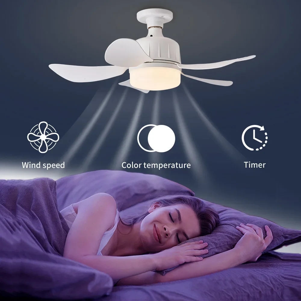 tomada e27 fan light com controle remoto lampada de teto 3 velocidades luz sem fio cozinha quarto sala de estar 45cm 01