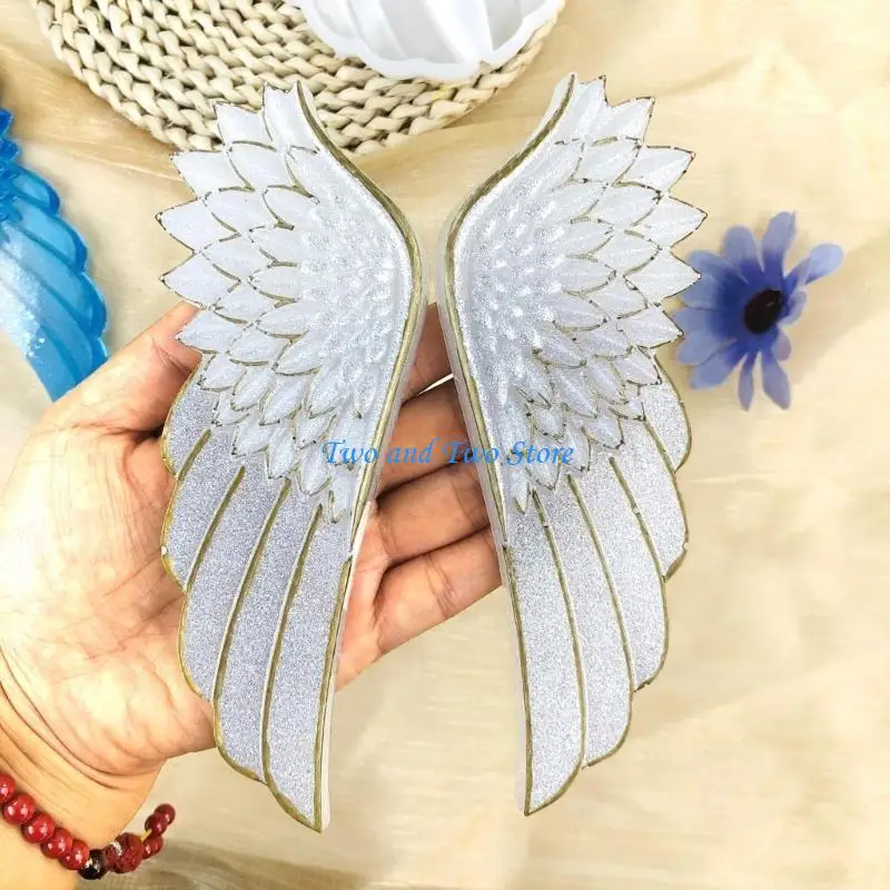 

HX6F Wall Decorations Mold Angel Wing Shaped Crafts Mold Elegant Wall Hangings Mould Jewelry Making Tools