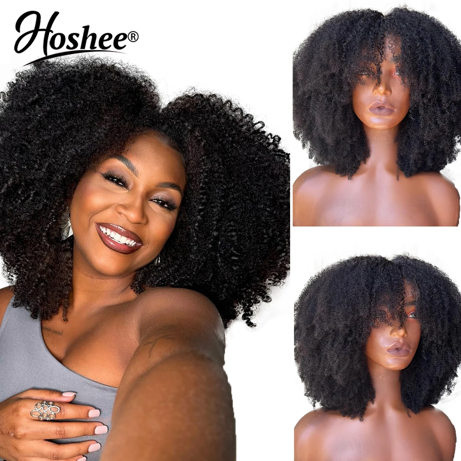 

Afro Curly Invisible Strap Cozy Snug 13x6 Transparent Lace Frontal Wig 4x4 Lace Closure Wig 100% Human Hair For Braid Wigs 250%