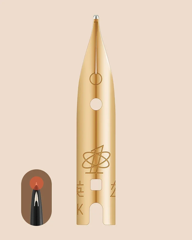 Hero 100 Vintage 14K Gold Nib Fountain ปากกาโลหะกึ่งเหล็ก Red & Golden หมึกปากกา Fine 0.5 มม.Elegant เขียนชุดของขวัญ