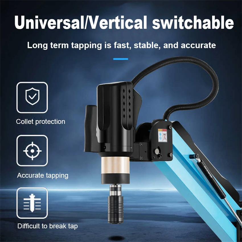 M3-M12 Worktable Manual Threading Machine With One Set Chucks Hot Sale Tapping Machine Touchscreen Furniture Screwing Machine