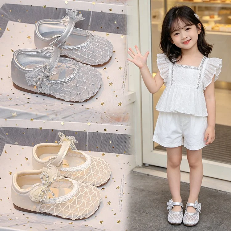 

2026 New Children's Sandals Summer Breathable Princess Shoes for Girls Bow Fashion Kids Causal Shoes Soft Soled Cute Versatile