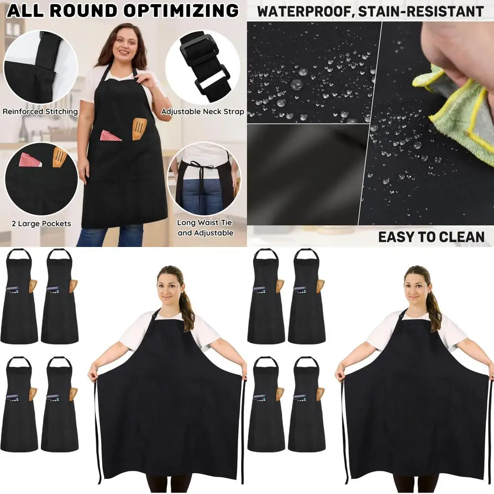 

Extra-Large Waterproof Aprons with Pockets for Cooking, Baking, Cleaning, Gardening, and BBQ