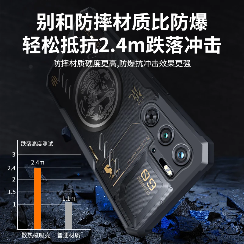 Dragon Totem Graphene Cooling Case for RedMagic 9 8 S 9S Pro Plus Pro+ Heat Dissipation Cases Shockproof Transparent Cover Funda