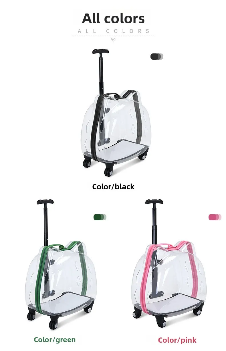 Cat bag trolley case Pet going out portable belt Bubble case Transparent space capsule Dog going out Suitcase Cat backpack - view 6