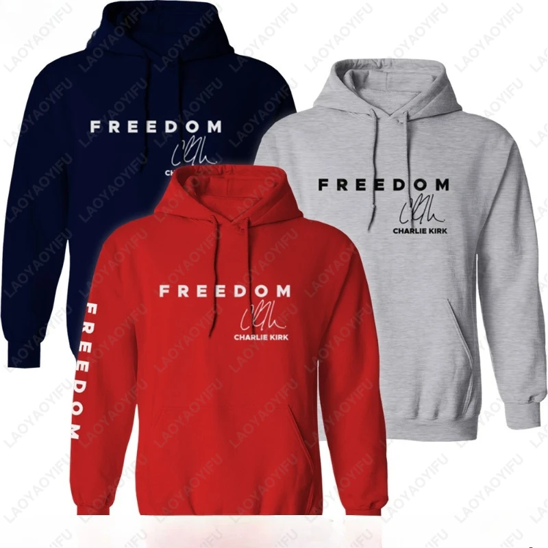 الحرية تشارلي كيرك التوقيع هوديي قميص العرق الطرف السياسي الرجال النساء هوديي بسيط خمر الكلاسيكية الأزياء البلوز #1