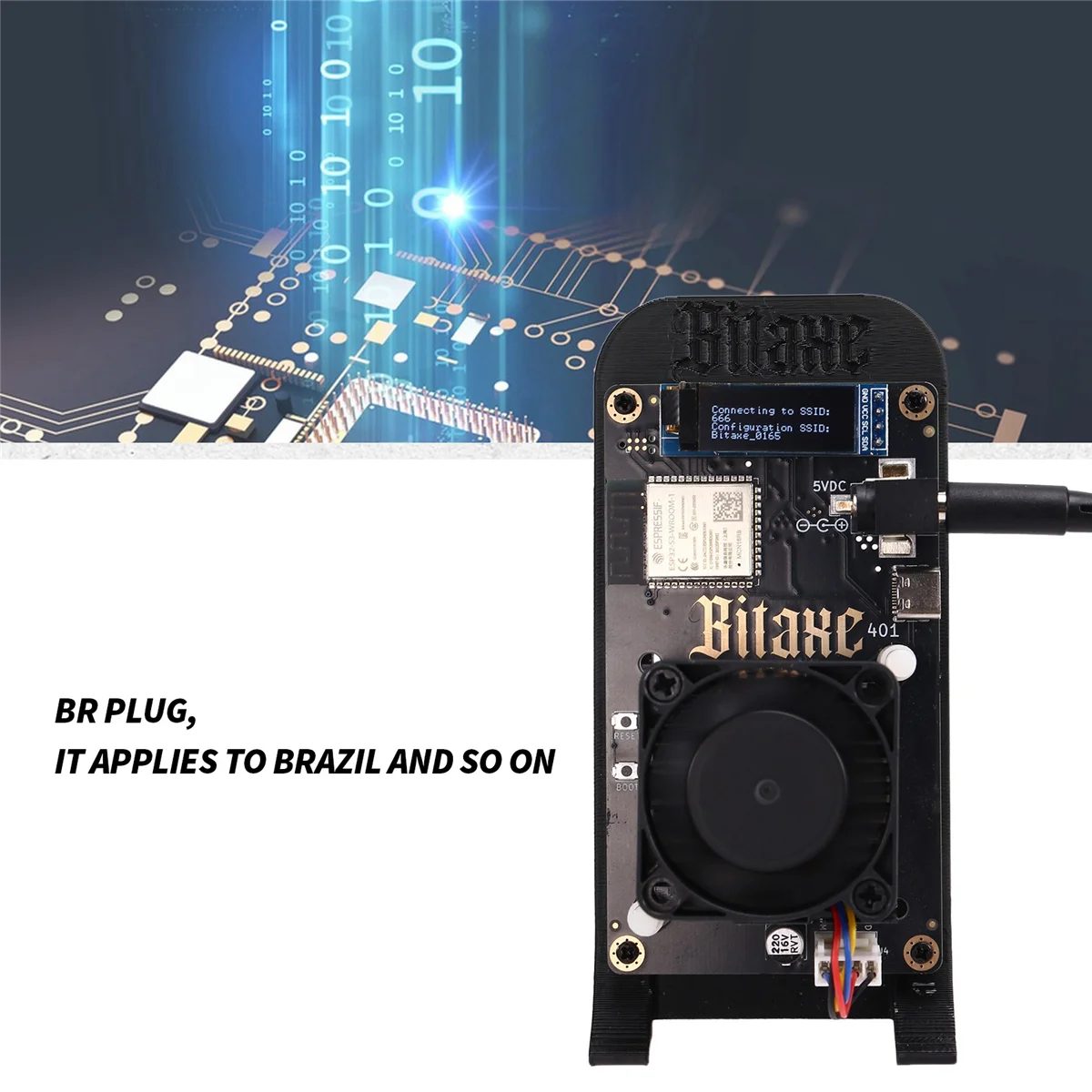 SuperDeals Bitaxesupra 401 Solo Miner Bitaxe 13W 700-800Gh/S BM1368 ASIC Chip From Antminer S21 Bitcoin Miner with Stand US Plug