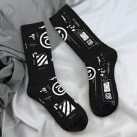 Men Socks Illusion Techwear Japanese Tokyo Future Tech Stockings Winter Fashion Warm Soft Socks Design Climbing Non Slip Socks