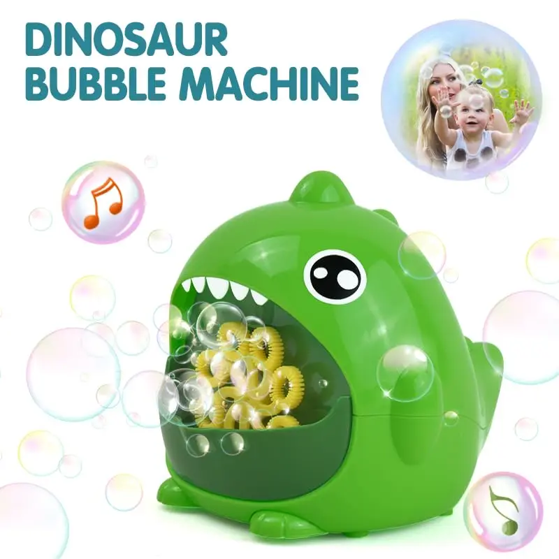 Electric Bubble Maker Toy para crianças Máquina automática de dinossauros Shark Bubble Maker Presente de aniversário para crianças Festa ao ar livre Verão