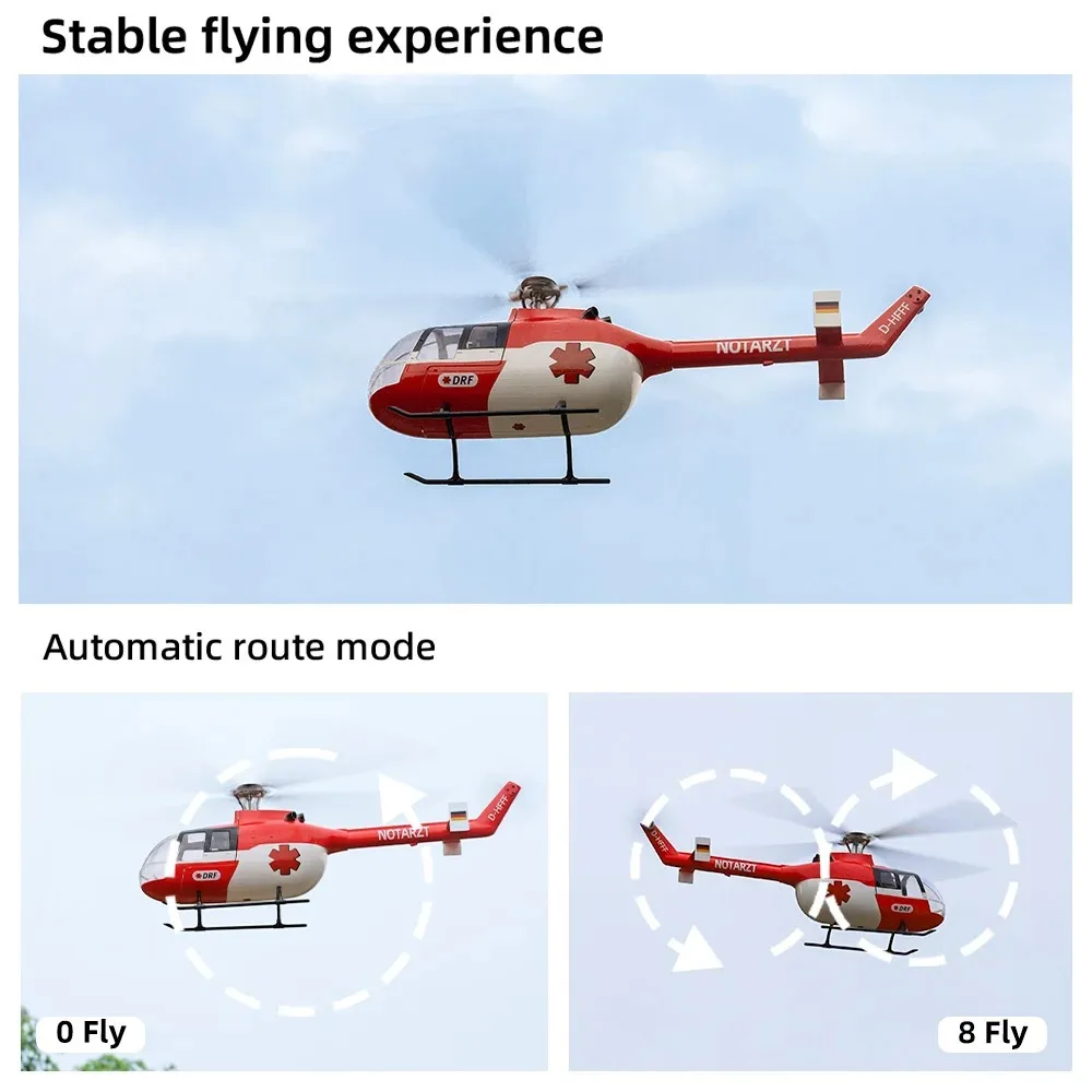FLY WING BO105 RC hélicoptère 470 classe hélicoptère 4 lames FLY WING BO105 échelle hélicoptère H1 contrôleur de vol retour en un clic