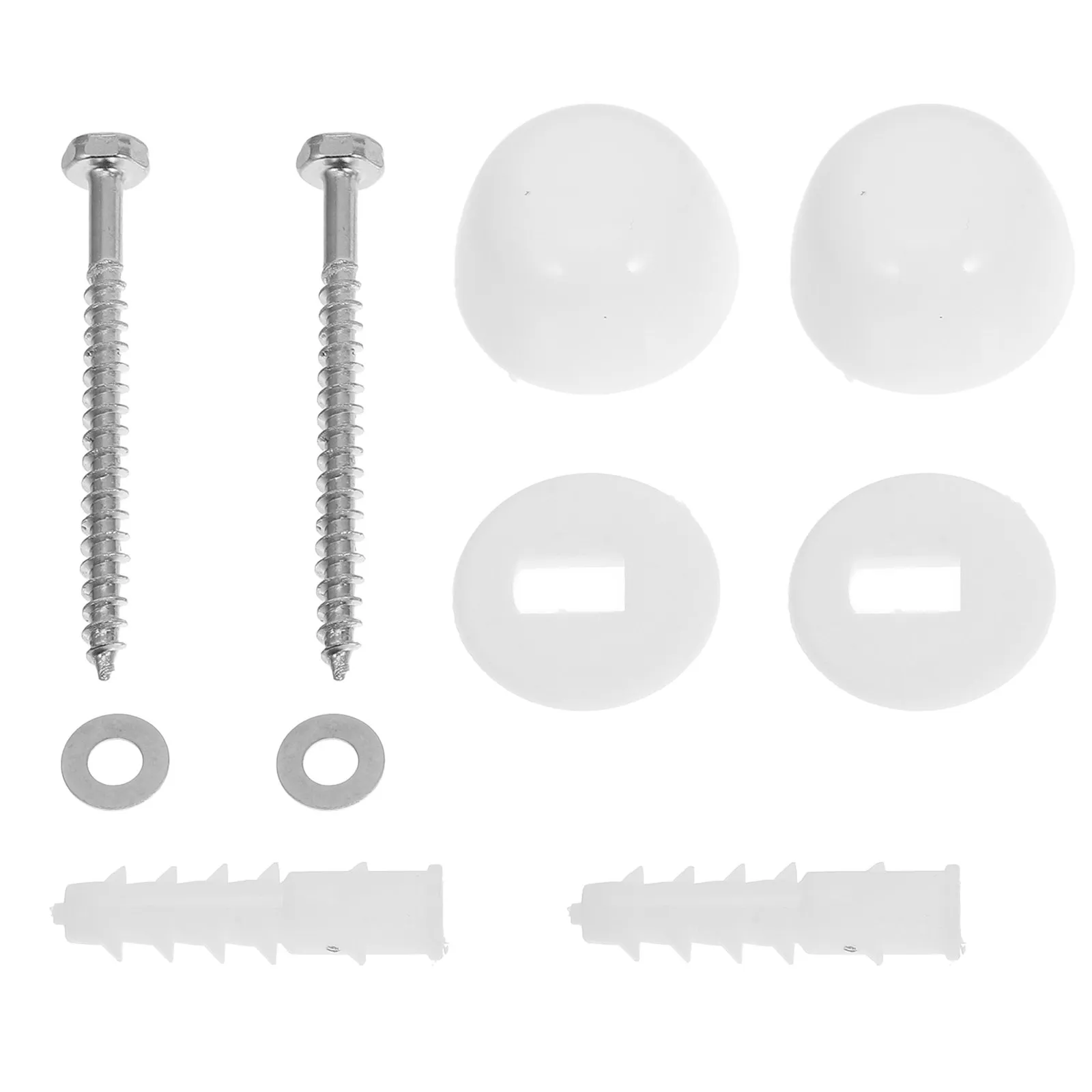 

Универсальный комплект болтов и заглушек для унитаза: крепление унитаза к полу, пластиковые заглушки для болтов, легкое и надежное крепление