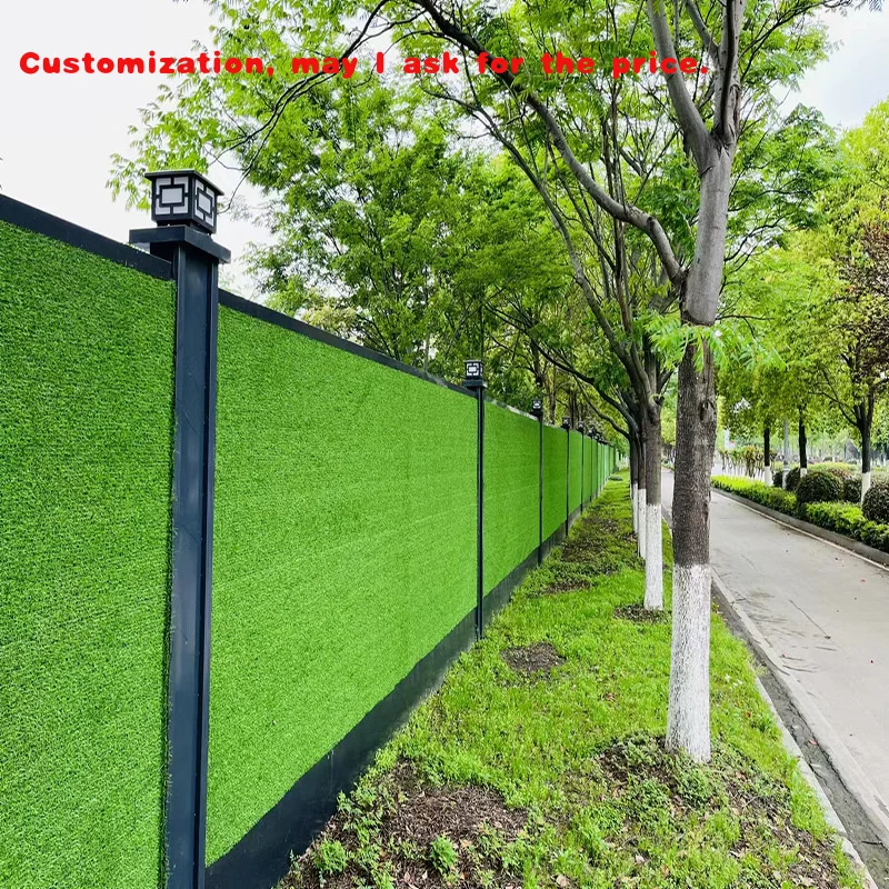 Custom. موقع البناء البلدية سياج العشب اللون الصلب بلاط سياج رغوة ساندويتش الحديد يندبروف PVC الدرابزين حاجز المرور