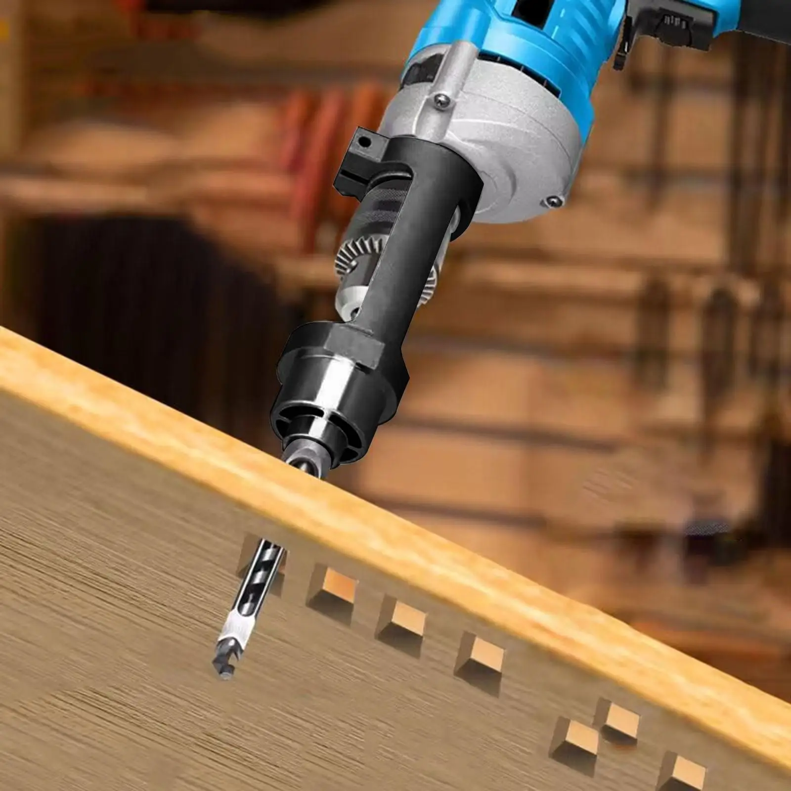 

Square Hole Drill Bit Adapter Efficient Furniture Making Accessories Premium Mortising Attachment for Mortise and Tenon Joints