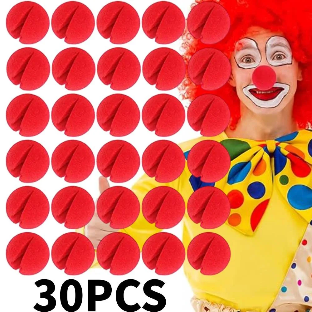 [30PCS] Red Clown Nose Red Foam Sponge Nose for Halloween Christmas Cosplay Comic Party Supplies