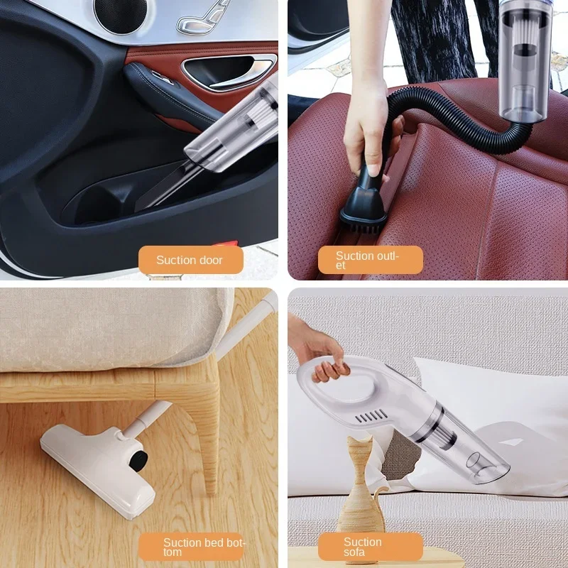 12000pa Wireless Car Cleaner Household Car Portable Large Suction Machine Powerful Anti-Mite Small High Power Vacuum Cleaner