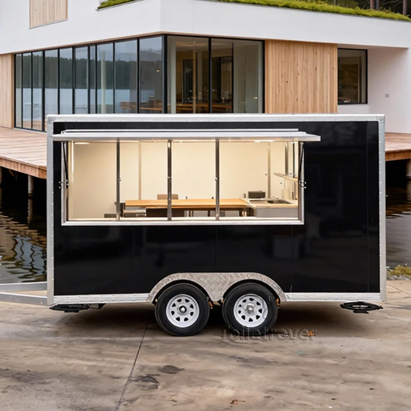 

Commercial New Design Mobile Food Truck Trailer Pancake Hot Dog French Fries Tacos Hamburgers Charming Food Trailer for Sale
