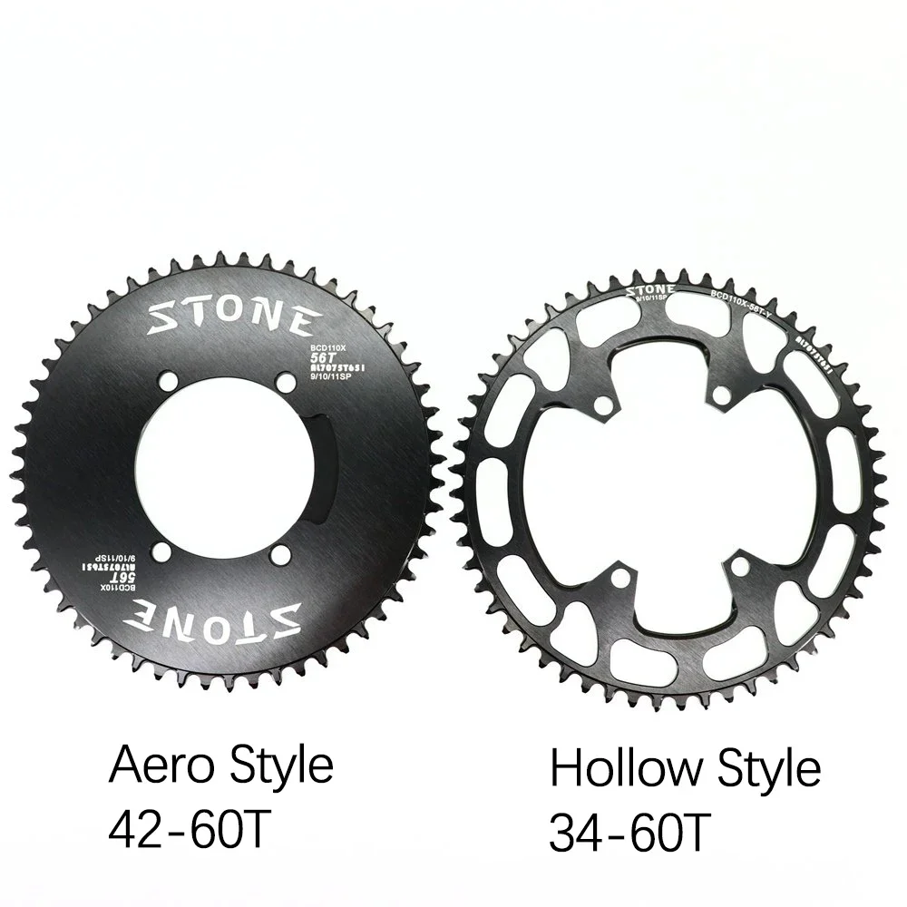 Stone Round Bike Chainring 110BCD for Shimano FC-5800 6800 4700 9000 34T To 60T Road Bike Chainwheel 4 Bolts Gravel MTB