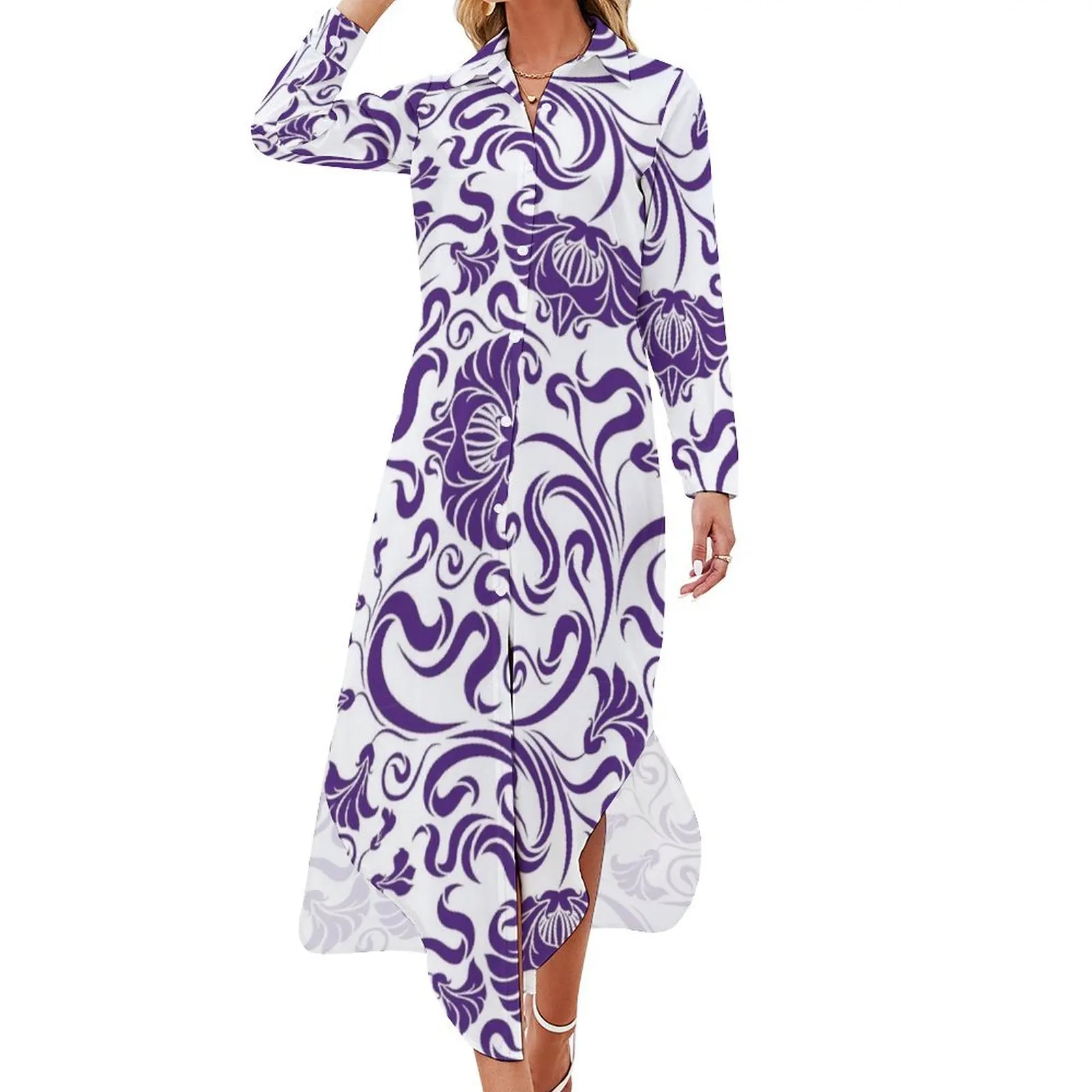 Texas - Floral Long Sleeved Shirt Dress Bride dresses evening dress