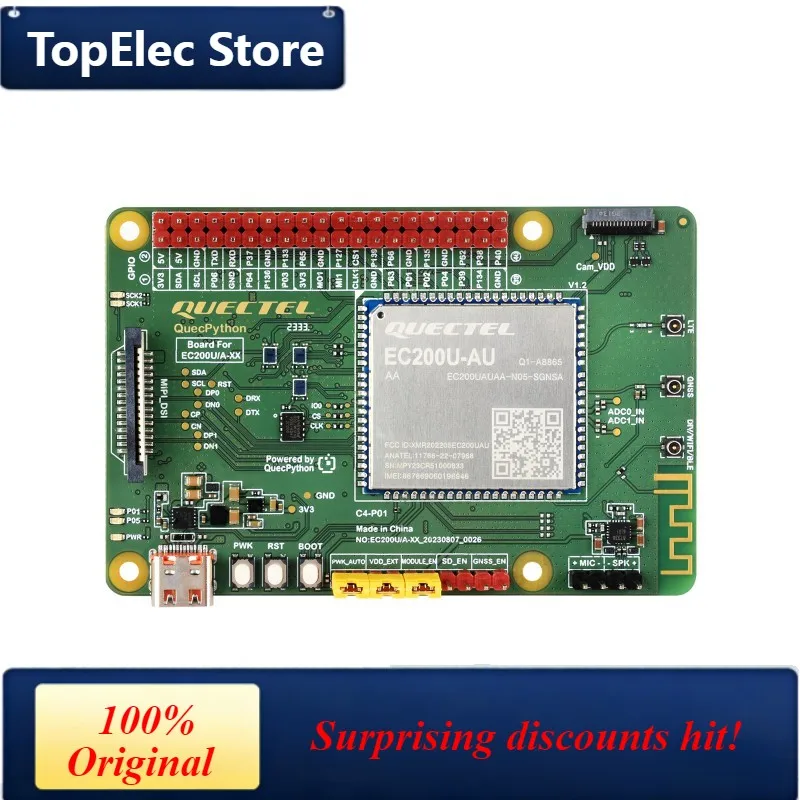 TopElec EC200U-AU C4-P01 development board Designed for QuecPython, Multi-Mode & Multi-Band support, LTE Cat-1 / Bluetooth Commu