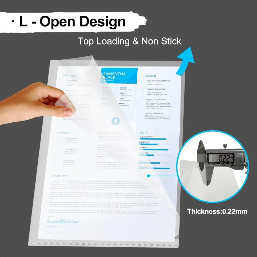 Clear Plastic Folders for Documents Sturdy LType Clear File Folder 36Pack Transparent Folders Reusable Clear Document Folder Le