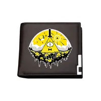 Gravity Falls PU Leather Men Wallets Short Black Wallet Women Coin Purse