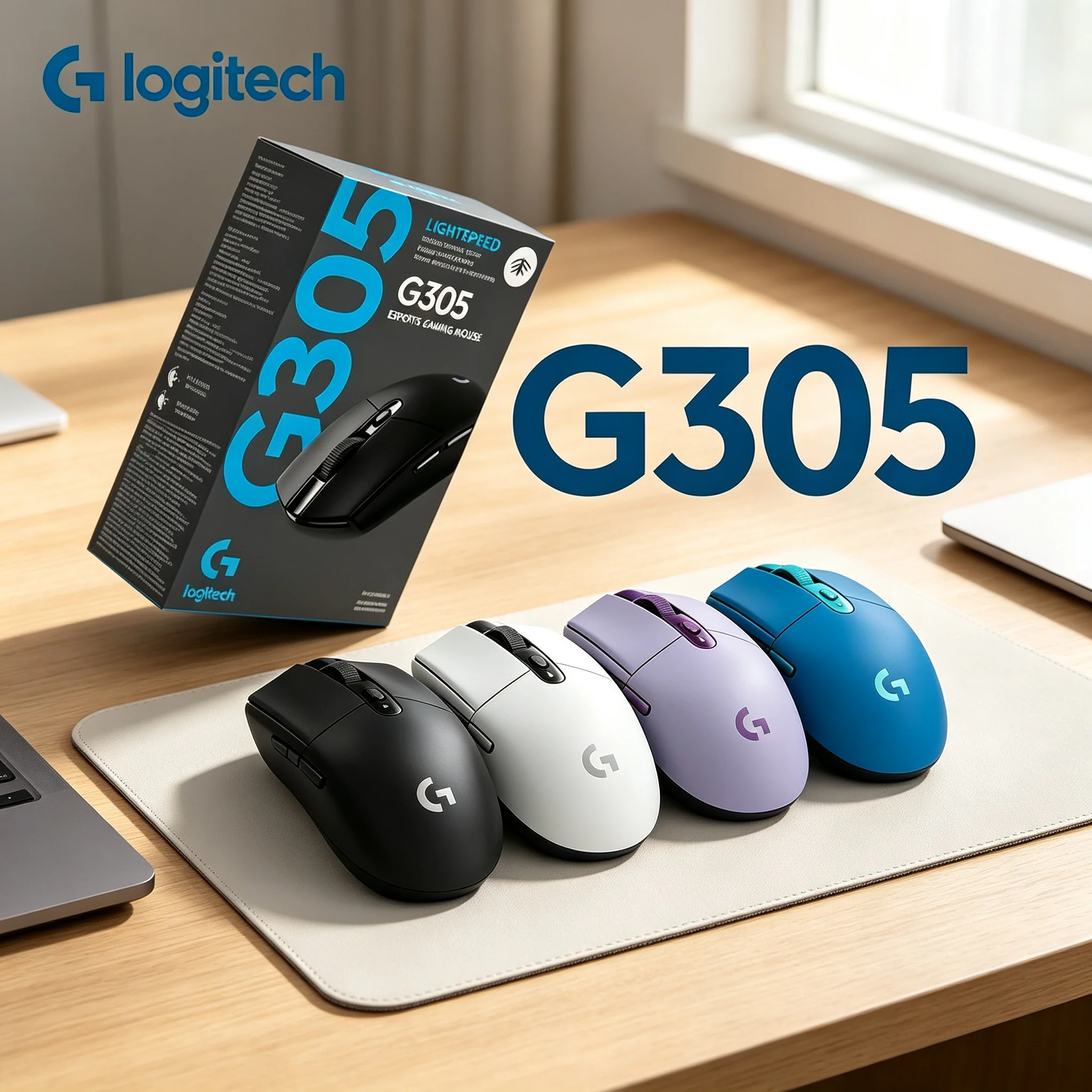 Logitech G305 2.4G Lightspeed Wireless Mouse Wear‑Resistant Switches Adjustable DPI Settings Ergonomic Mice For Beginner And Pro