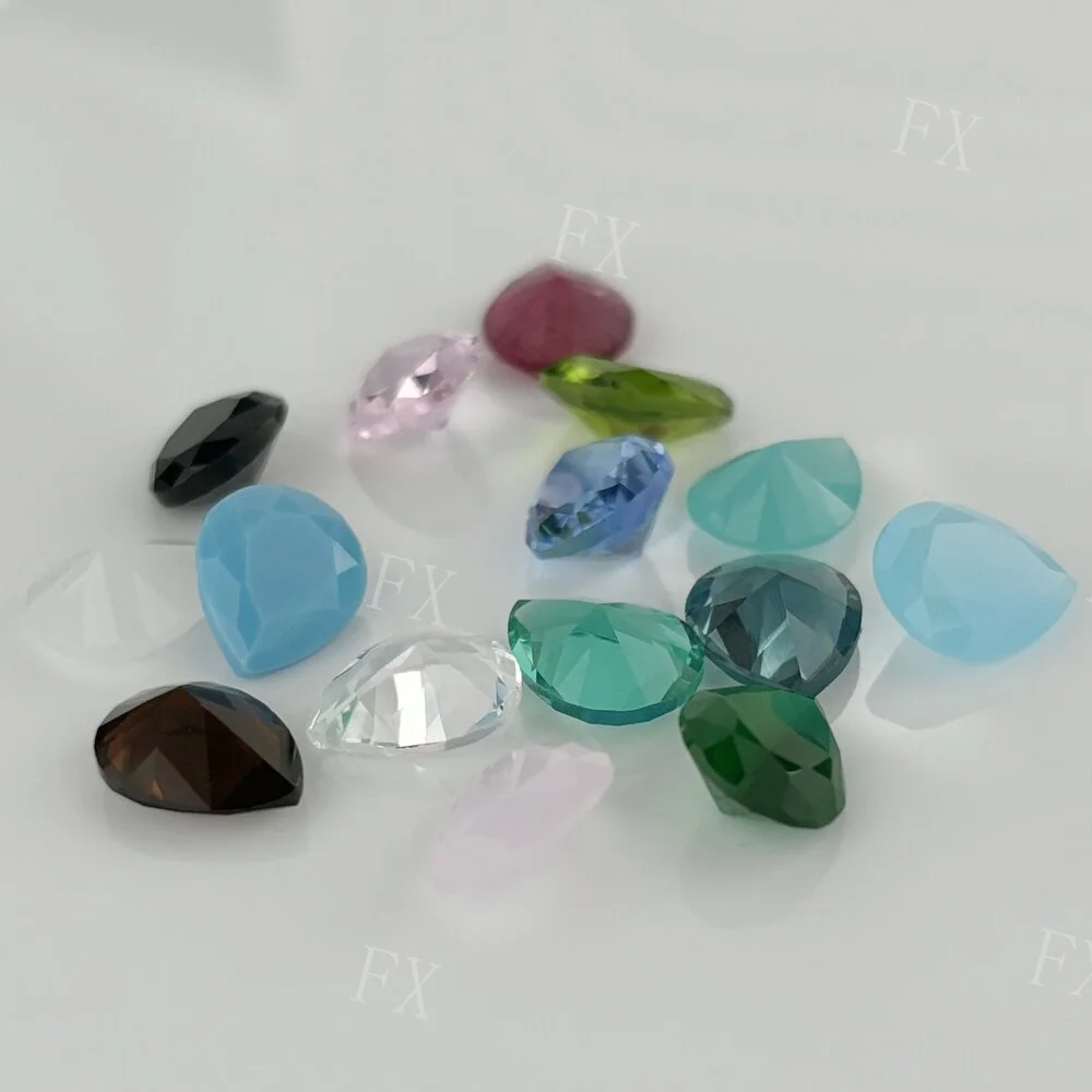 2x3~10x14mm Pear Shape 5/10pcs Loose 5A Glass Stone Synthetic Gems Multicolor WuZhouGems