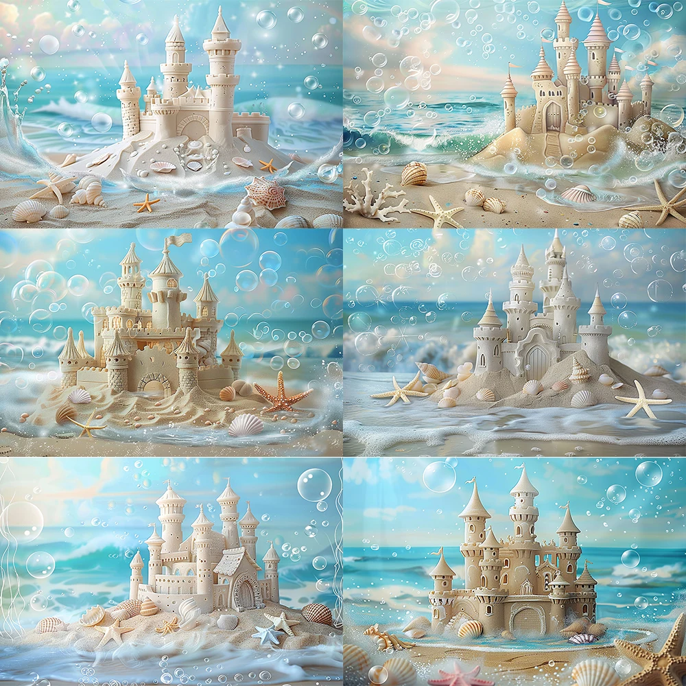 

Undersea Castle Backdrop Baby Shower Cake Smash Photography Props Kids Child Girls Adult Birthday Party Decorations Backgrounds